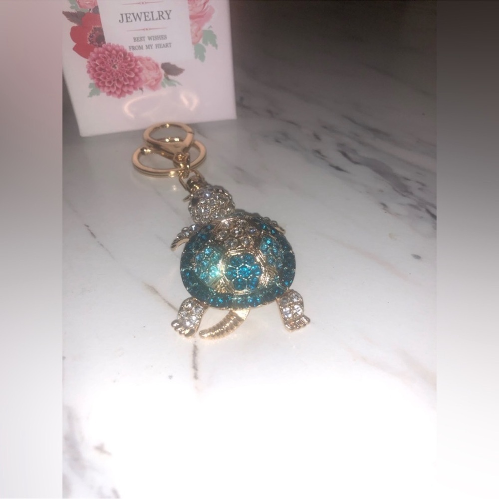NWT Rhinestone Turtle Keychain/ Bag charm